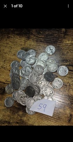 (59) Buffalo Nickel Lot Indian Head 5c Coin All With Dates 20s-30s Bison