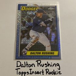 Dalton Rushing Los Angeles Dodgers Catcher Topps Short Print Insert Rookie Card. 