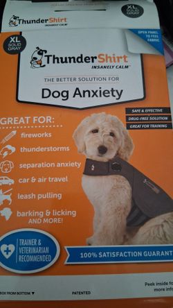 ThunderShirt Dog Anxiety Vest - XL Solid Gray