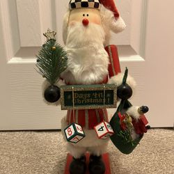 Vintage Santa Nutcracker, Christmas Tree, Toy Bag, Countdown, 14”