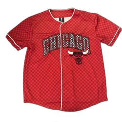 Chicago Bulls NBA Checkerboard Pattern Jersey Small