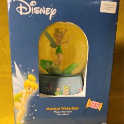 Disney Tinkerbell Musical Water Globe "New" In Original Box 