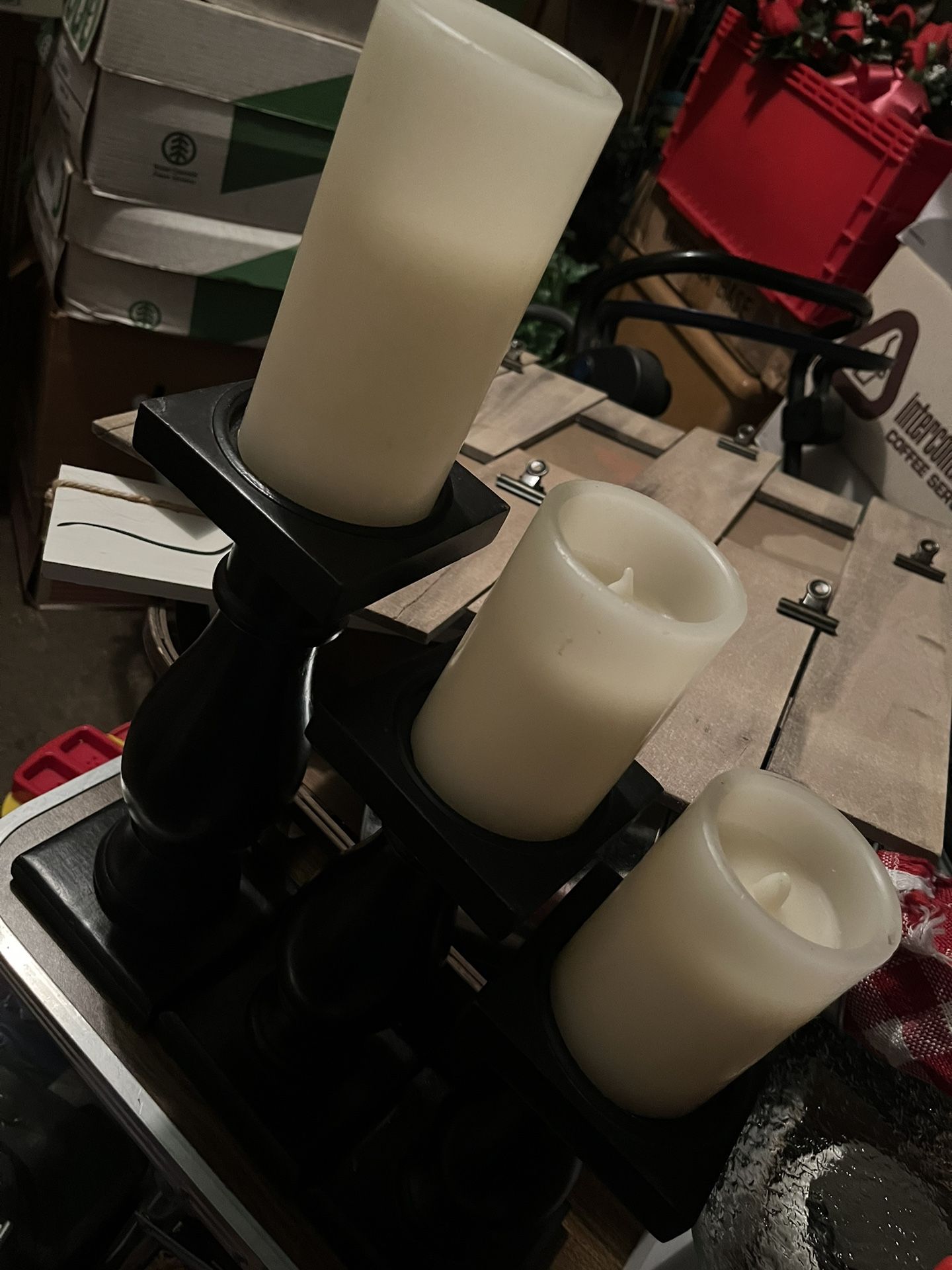 Flameless Candle And Pillar Home Decor Set Of 3