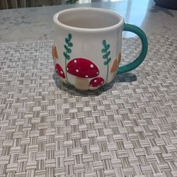 "Lang"  Hand Painted Mushroom Coffee Cup