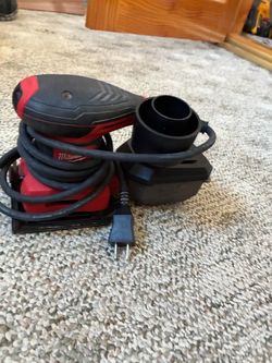 Milwaukee Palm sander with vacuum attachment, and collection bag