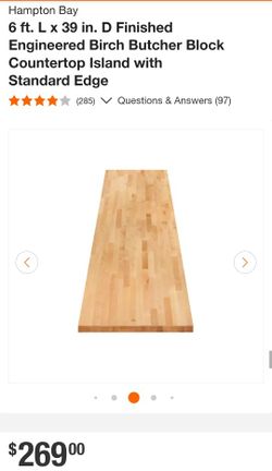 Finished Engineered Birch Butcher Block