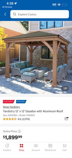 Yardistry 12' x 12' Gazebo with Aluminum Roof