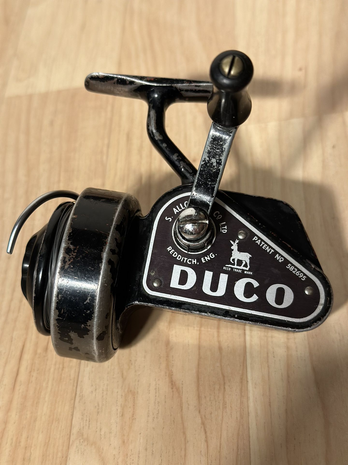 Antique Allcocks & Co.   DUCO  Half  Bail Spinning Reel - Made Redditch, England