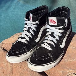 Black Vans Leather/Suede High Tops