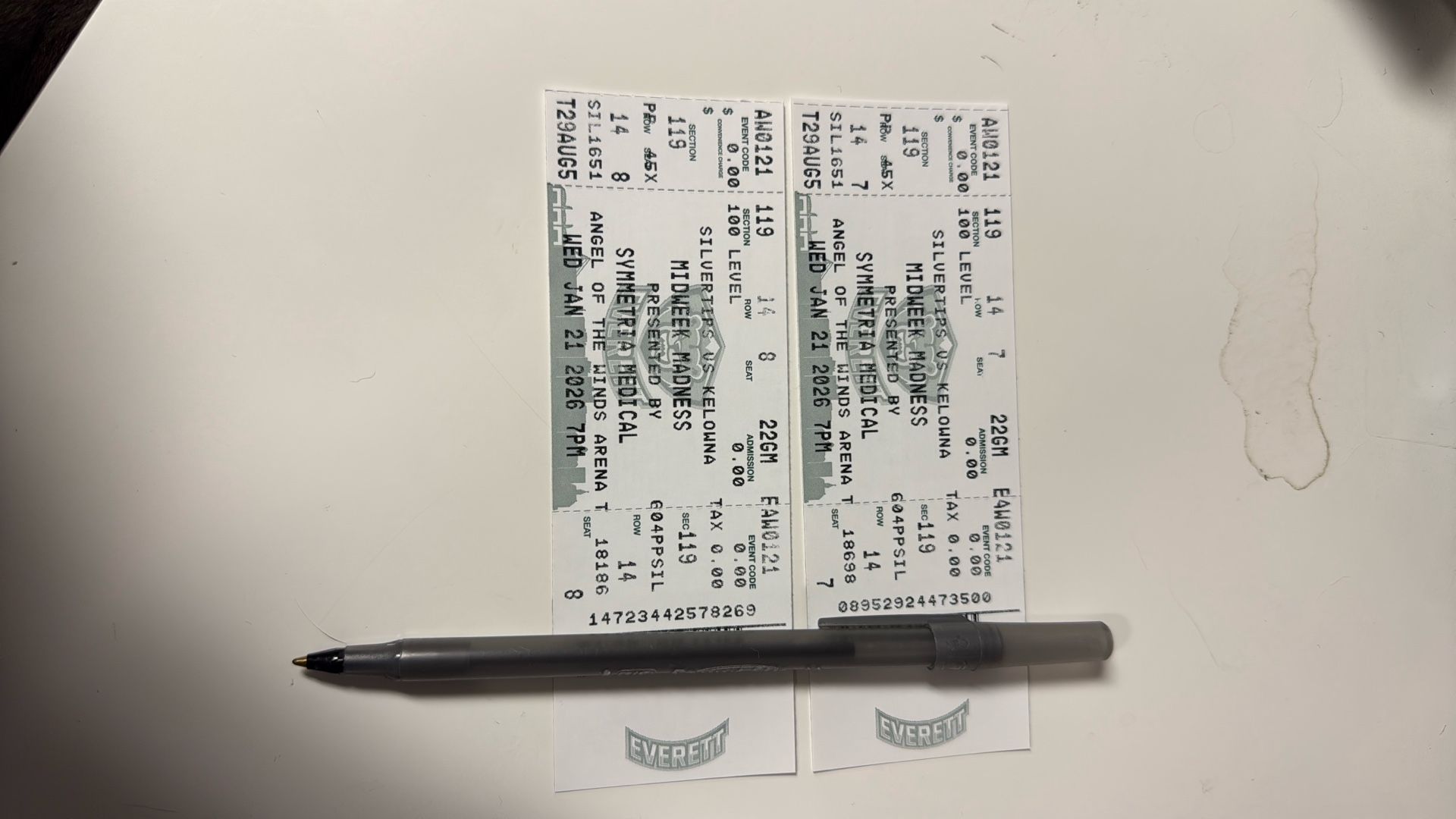 Everett Silvertips - 2 Tickets - Wed Jan 21, 2026