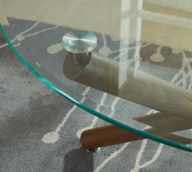 Round Glass Dining Table with Metal Base