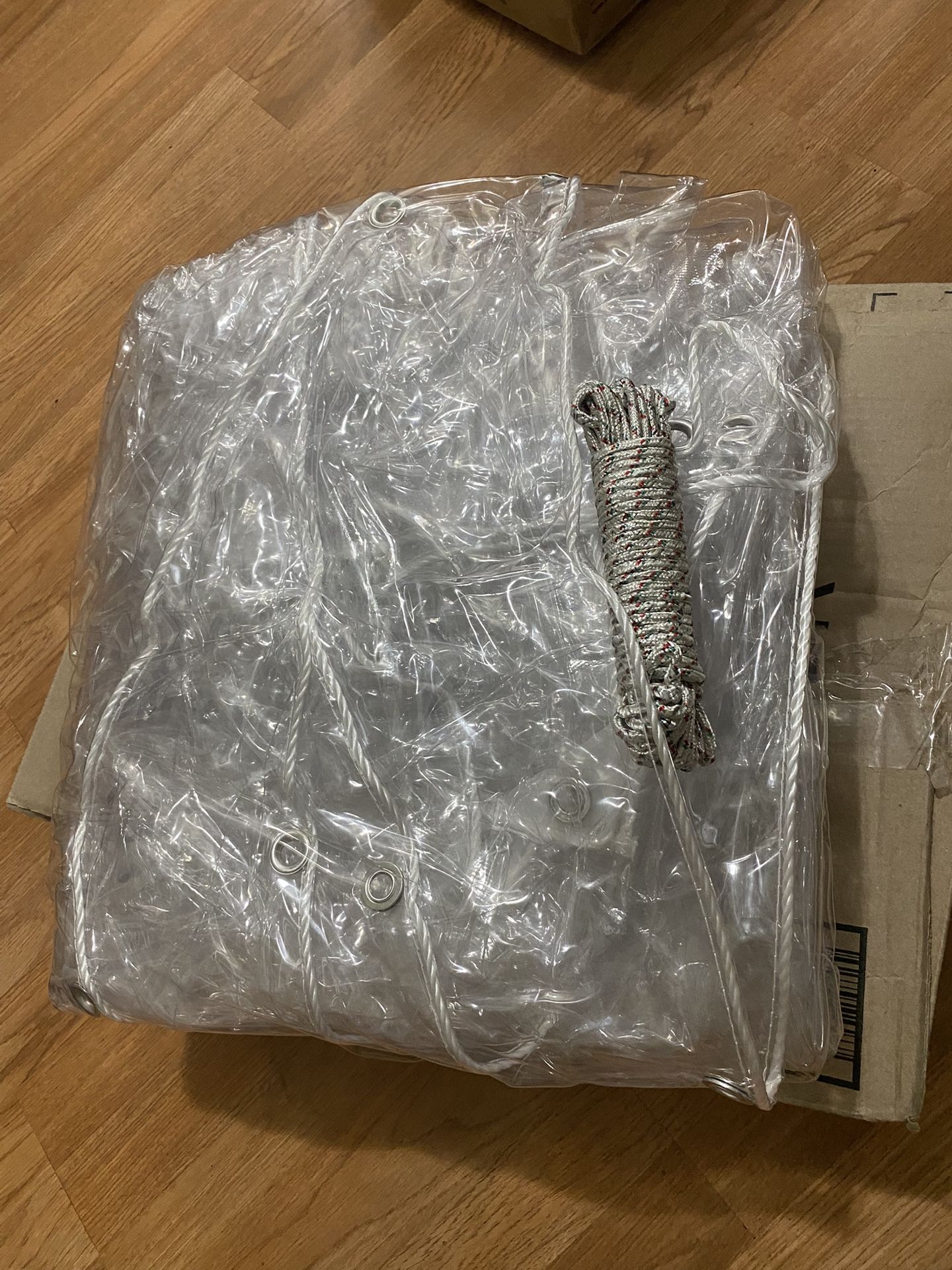 Heavy-Duty Clear Tarp with Grommets + Rope β Brand New