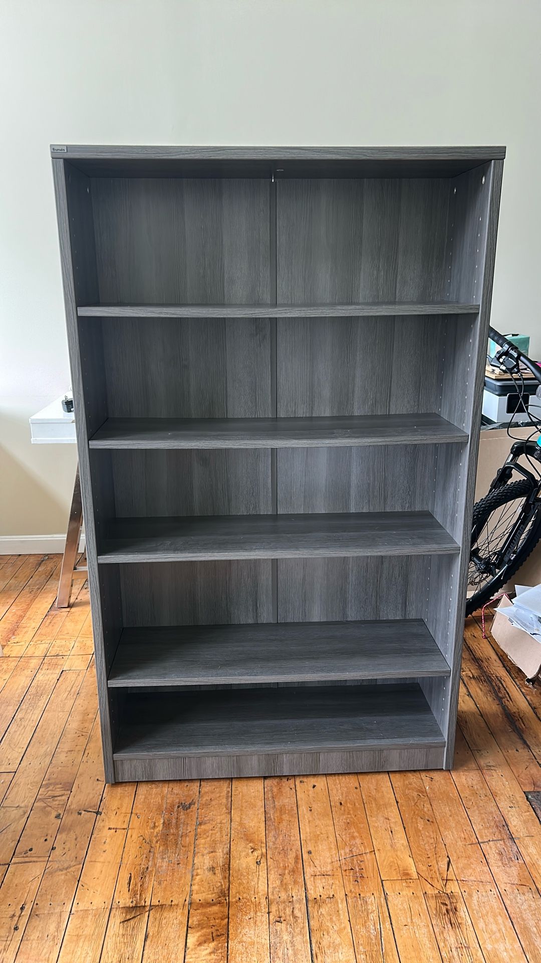 📚 Dark Gray 5-Shelf Bookshelf – Sunon Brand