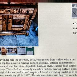 Victorian Eastlake Walnut Burl Cylinder Barrel Roll Top Desk