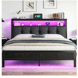 LED QUEEN BEDFRAME! MAKE OFFER MUST GO MOVING