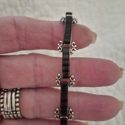 BRIGHTON SILVER PLATED ORNATE VICTORIAN GEORGIA LINKS BRACELET