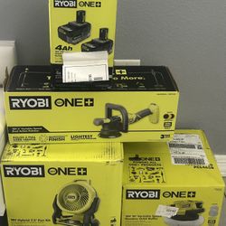 SALE BRAND NEW 3 RYOBI ONE+ TOOLS  & 1 BX RYOBI ONE+ BATTERIES