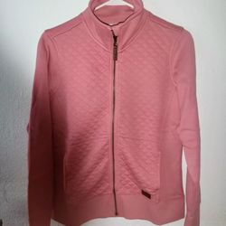 Women's Quilted LL Bean Full-Zip Sweatshirt Pink Size XS