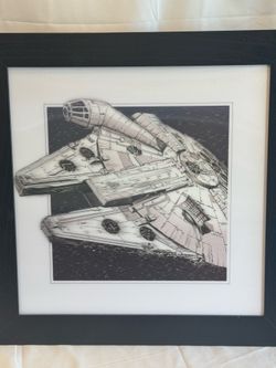 Holographic Star Wars ship photo frame framed 20 x 20