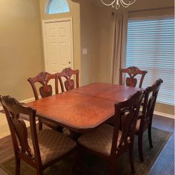 Cherry Wood Dining Table Set
