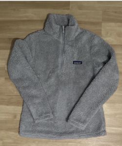 Patagonia Women’s Los Gatos 1/4 Zip Sherpa Fleece  Jacket Small Gray Zip Up Cozy