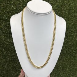 10kt semi solid Cuban link chain