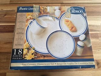 Gibson Basic Living II 18-Piece Fine Ceramic Dinnerware Set