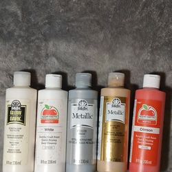 (5) 8 Oz Acrylic Craft Paint