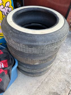 520-14 Bias ply wide whitewall tires classic car lowrider