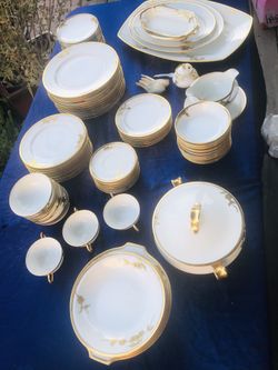 Antique porcelain dinner set Limoges from France