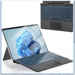Surface Pro Keyboard, Bluetooth Wireless Type Cover for Microsoft Surface Pro 11/10/9/8/X 13 inch, Ultra-Slim Portable Magnetic Keyboard with 7 Color 