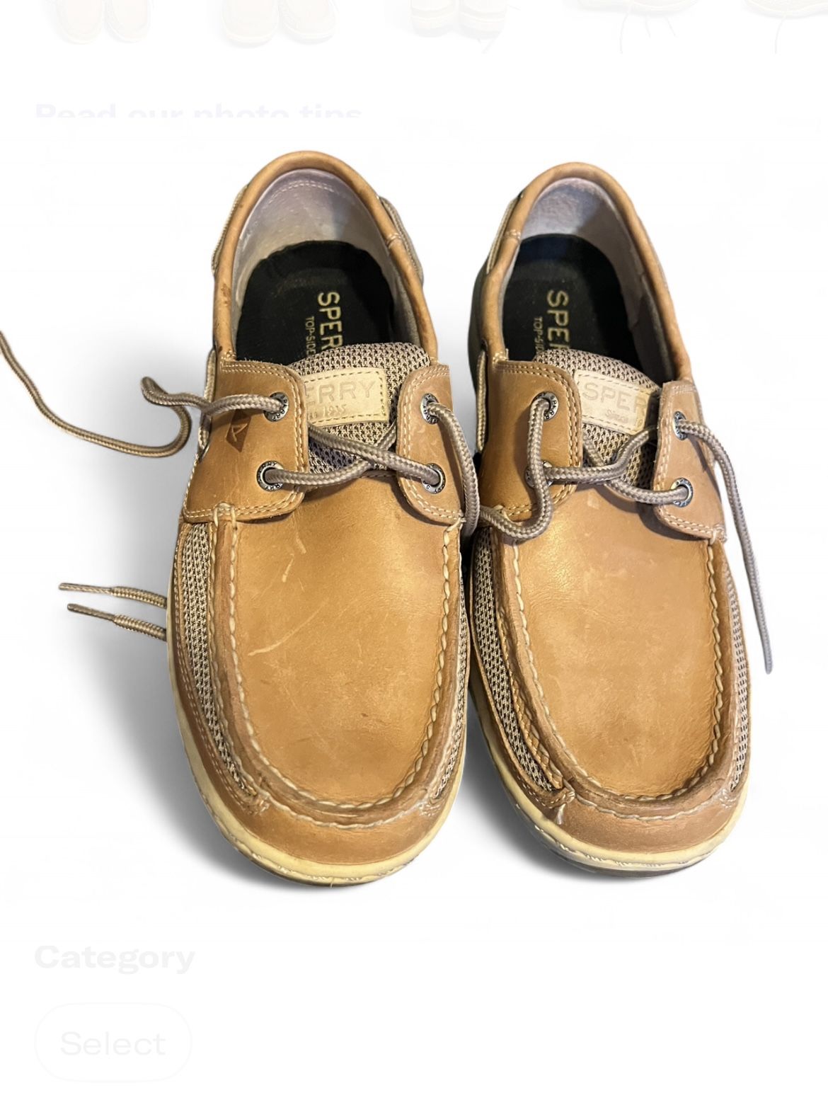 Sperry Men’s Brown Leather Boat Shoes Size 9