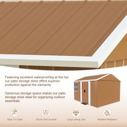 8X10 FT Heavy-Duty Metal Storage Shed with Windows, Lockable Door & Ventilation - Weatherproof Outdoor Garden Shed for Backyard, Lawn, and Tool Organi