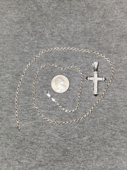 Silver chain with cross