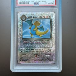Dragonite Reverse Holo Legendary Collection - PSA 5