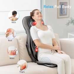 New Snailax Shiatsu Back Massager with Heat - Gel Massage Nodes, Deep Kneading Massage Chair Pad Seat Massager Massage Cushion for Home Office Chair u