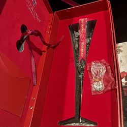 Waterford 12 Days Of Xmas Crystal flute glass Two Turtle