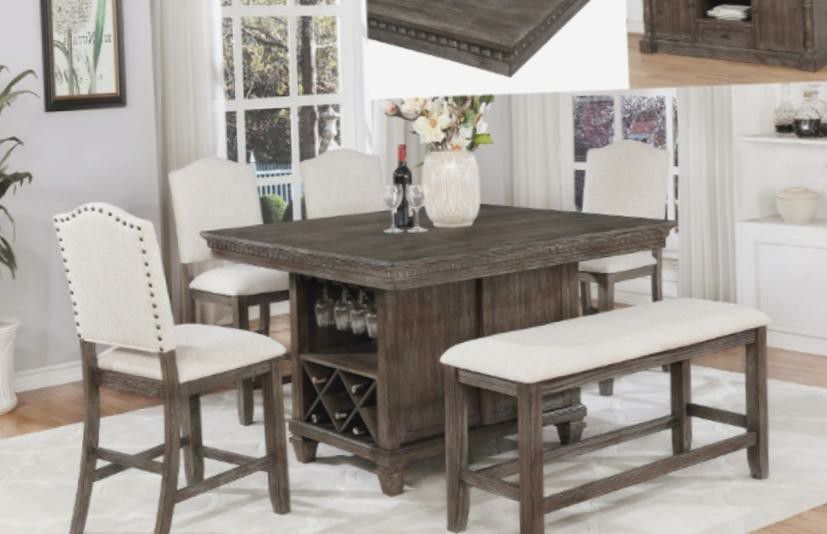 Regent Weathered Counter Height Dining Table