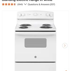 Ge Electric Stove, 30 Inches White