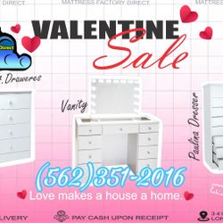 White Diamond Knob Vanity Desk Led Lights Dresser Blanco New 