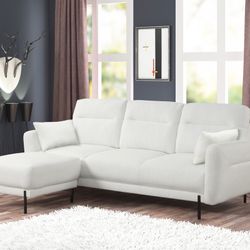 White/Black Sofa With Ottoman