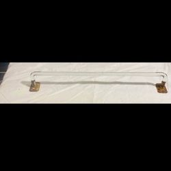 1 Vintage Glass Towel Rack Art Deco Home Decor Wall Mounted Bathroom