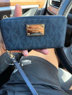 MICHAEL KORS WALLET Dark Blue SIGNATURE LOGO