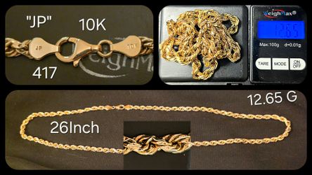 Diamond-Cut Rope 26in Chain 10k