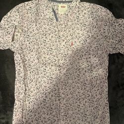 Pink Floral Levi’s Button Up Shirt Men