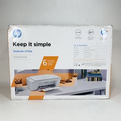 HP DeskJet 2752e All-in-One Wireless Color Inkjet Printer ~ SEALED