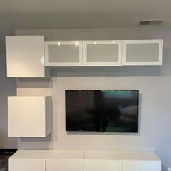 Entertainment Center Wall Unit Cabinets Tv Stand With Shelves (TV NOT INCLUDED)