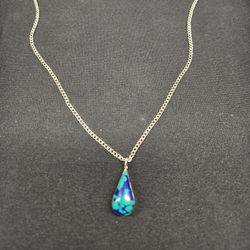 925 Sterling Silver Pendant With Azurmalachite Stone