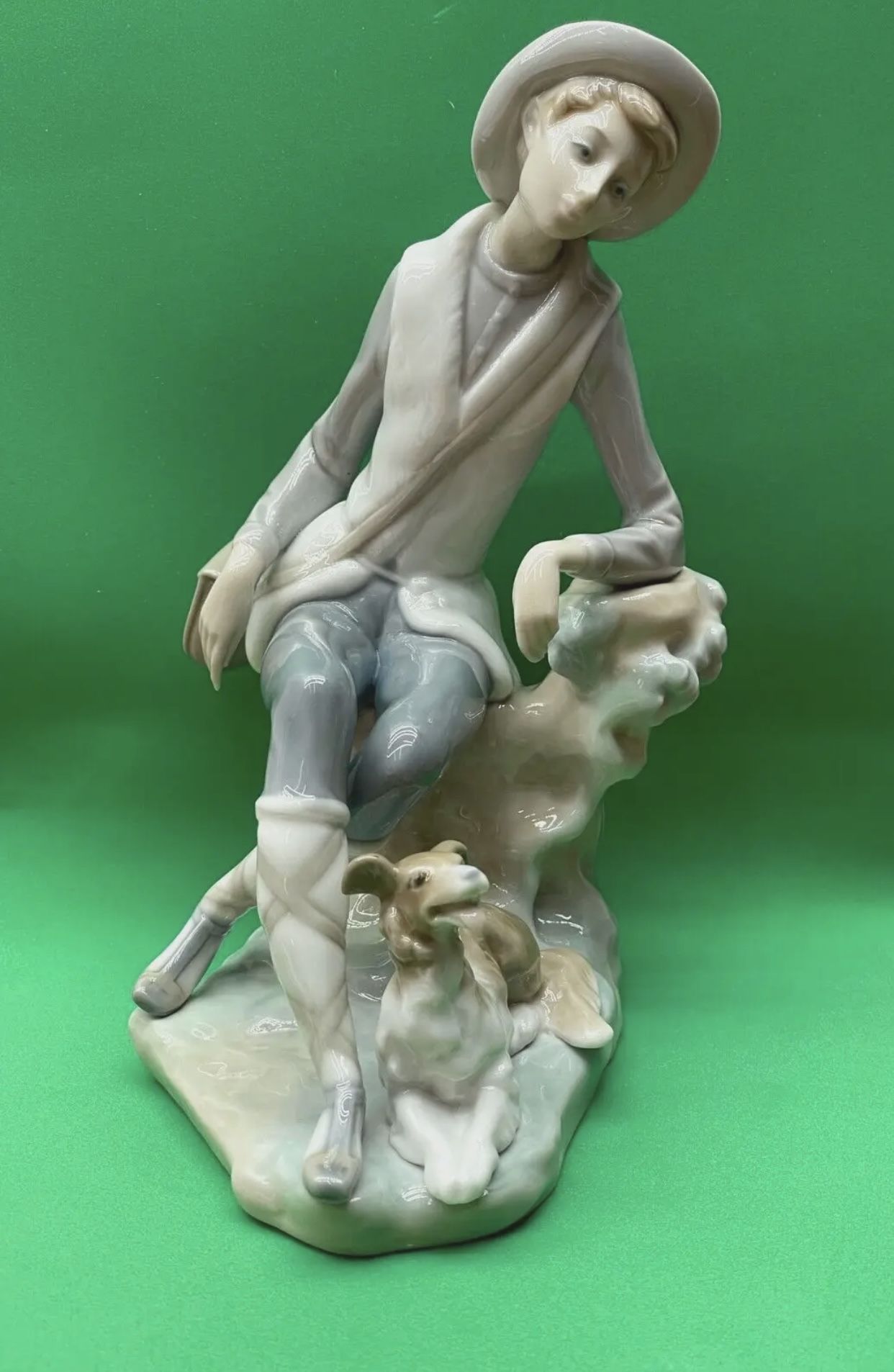 Lladro Shepard Boy With Dog Figurine