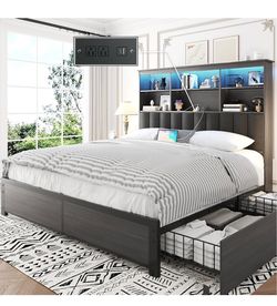 Queen bed frame black